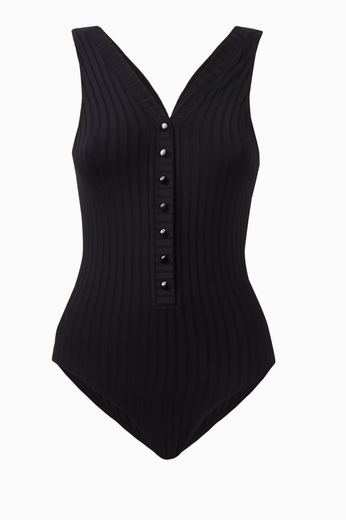 

Caïpirinha Tank One-piece Swimsuit in Ribbed-jersey, Black