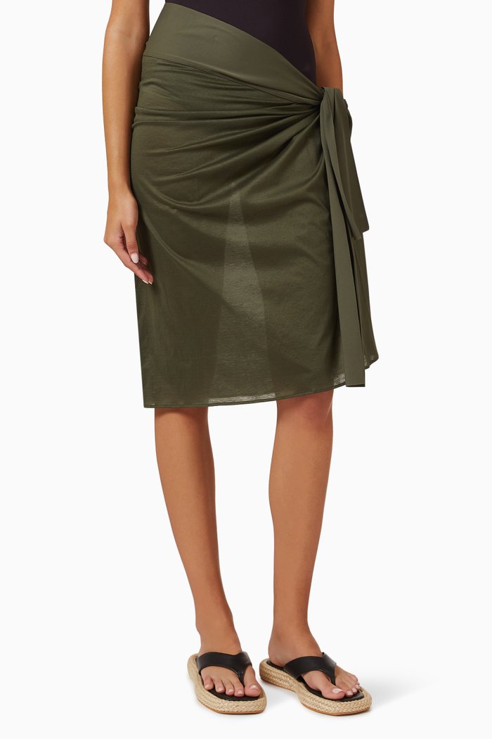

Tanagra Mini Sarong Skirt in Cotton, Green