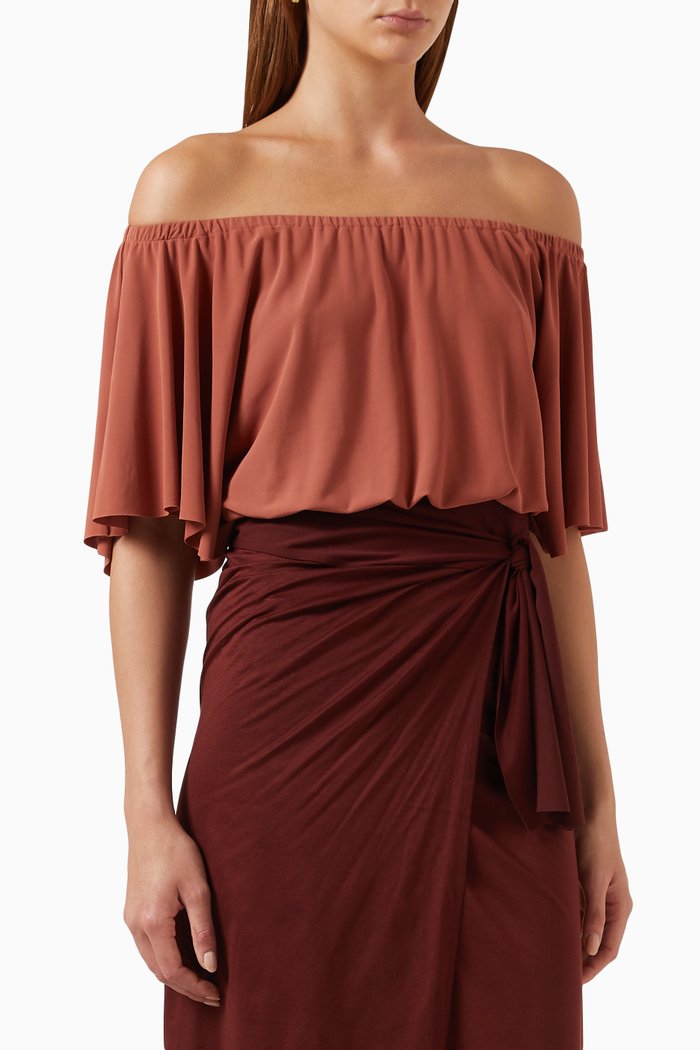 

Solal Crop Top in Stretch-jersey, Brown