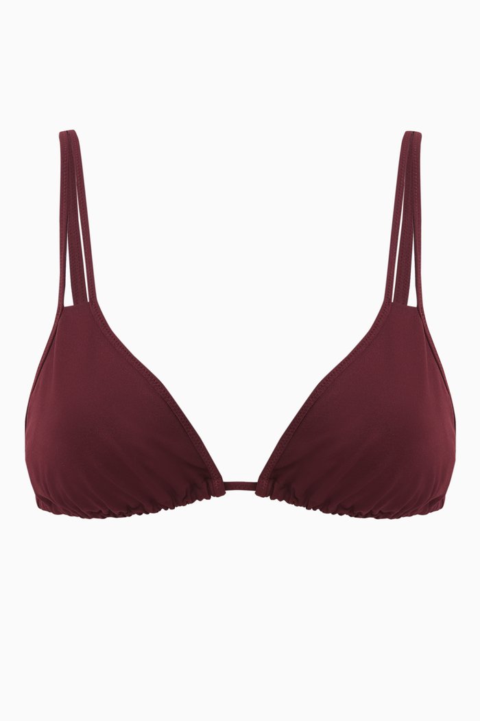 

Ficus Triangle Bikini Bra Top, Brown