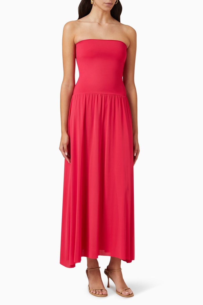 

Oda Convertible Strapless Maxi Dress in Jersey, Pink