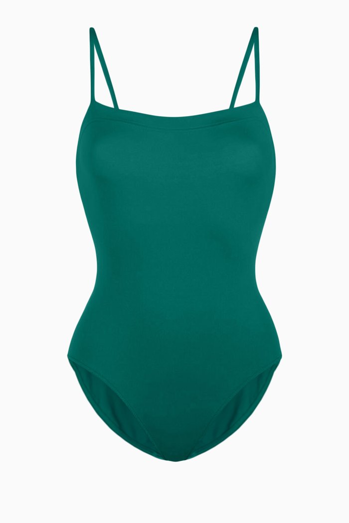 Aquarelle Tank One-piece Swimsuit, Green