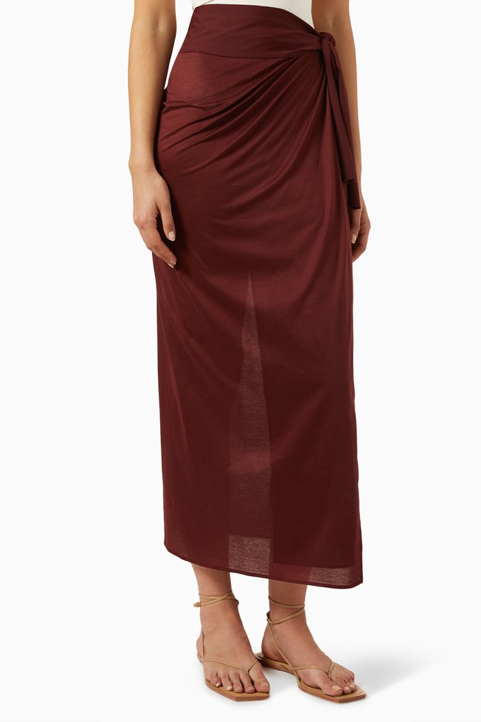 

Péplum Maxi Sarong in Jersey, Brown