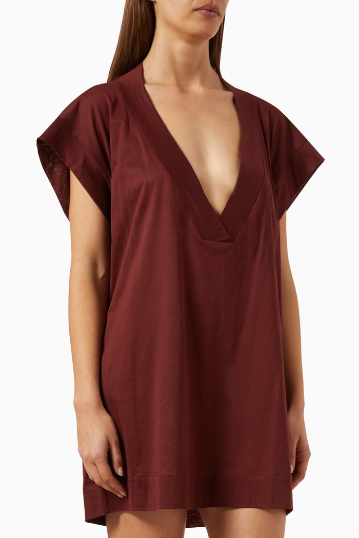 

Renée Oversized T-shirt in Cotton-jersey, Brown