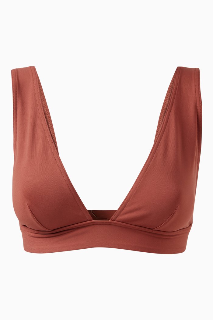 

Chrome Triangle Bikini Top, Brown