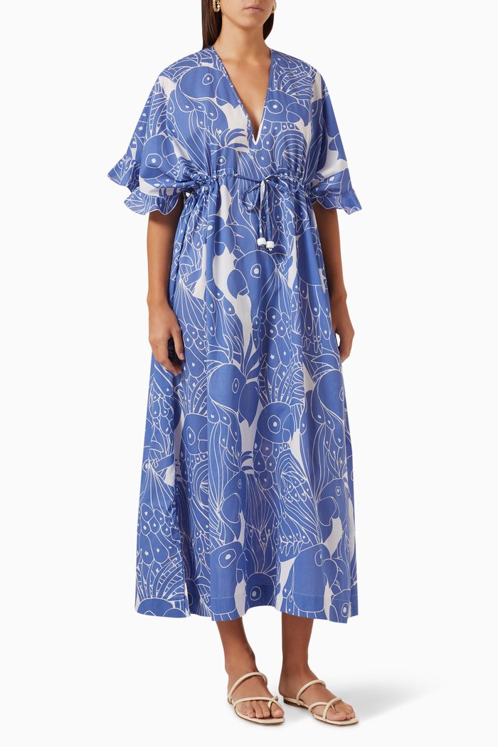 

Jujube Maxi Dress in Cotton, Blue