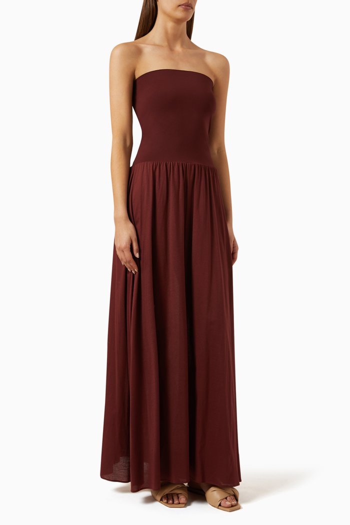 

Ankara Dress in Stretch-jersey, Brown
