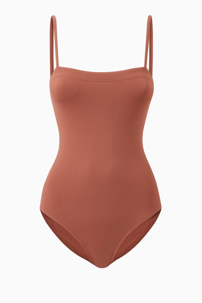 

Aquarelle Tank One-piece Swimsuit, Brown