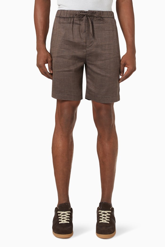

Felipe Shorts in Linen-cotton Blend, Brown