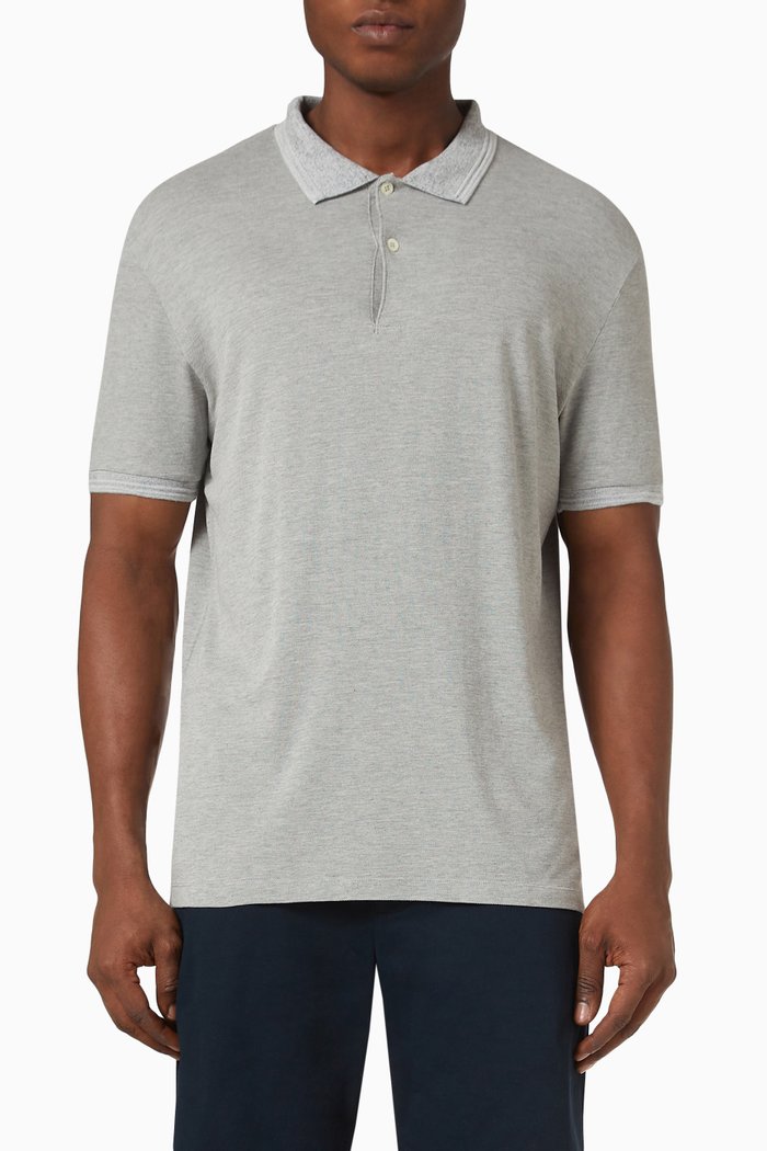

Dias Polo Shirt in Cotton Piqué, Grey