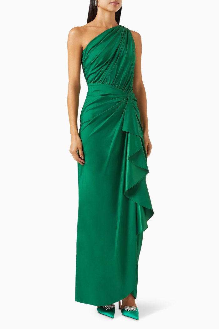 Lena Gown in Crepe, Green