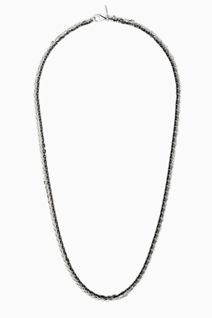 

Ice Black Double Chain Necklace in Sterling Silver