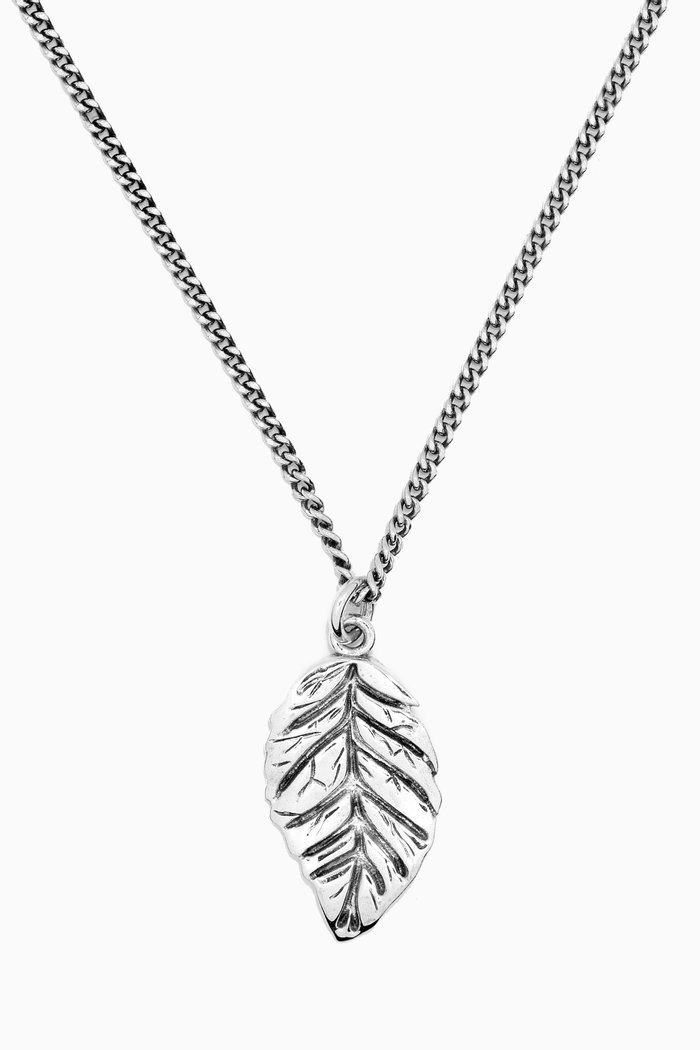 Leaf Pendant Necklace in Sterling Silver