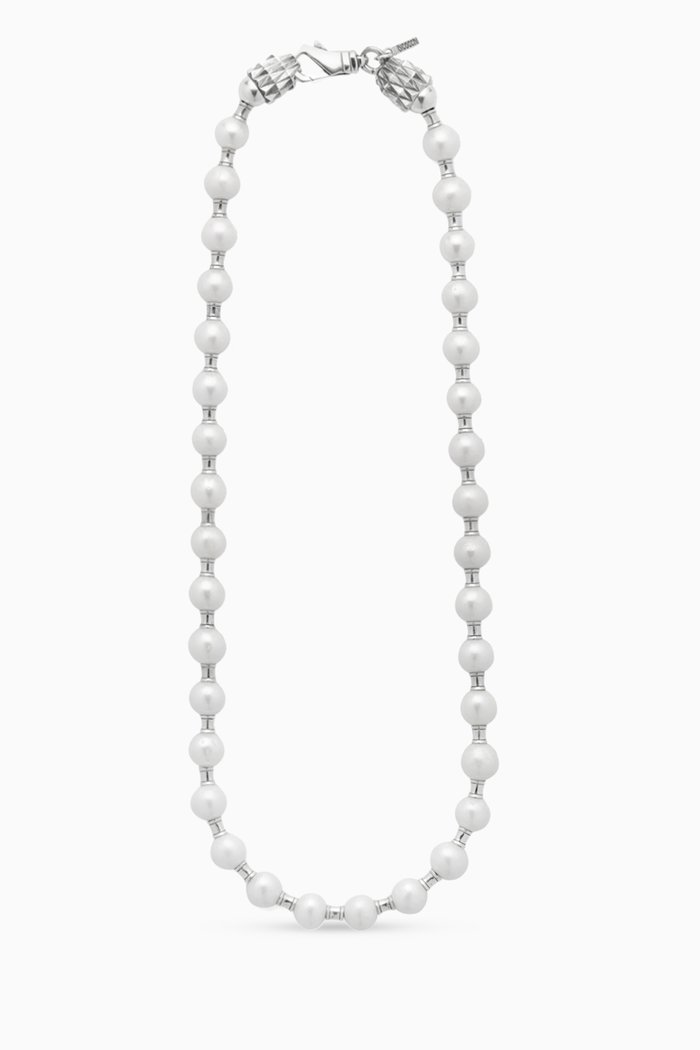 

Pearl Spacers Necklace in Sterling Silver