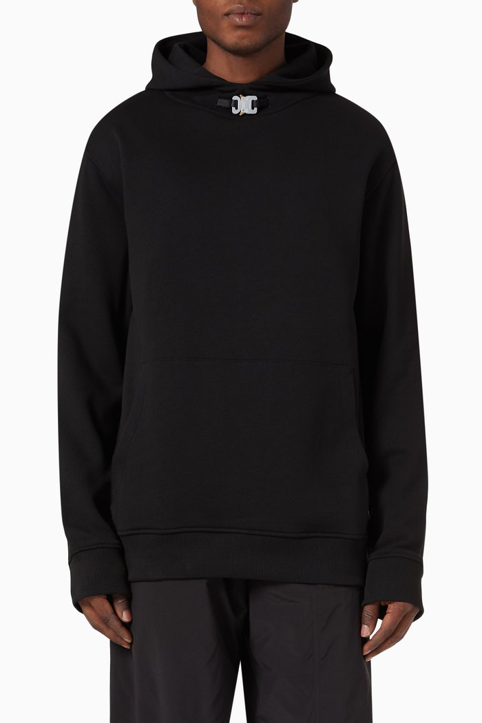 

Graphic-print Hoodie in Cotton, Black