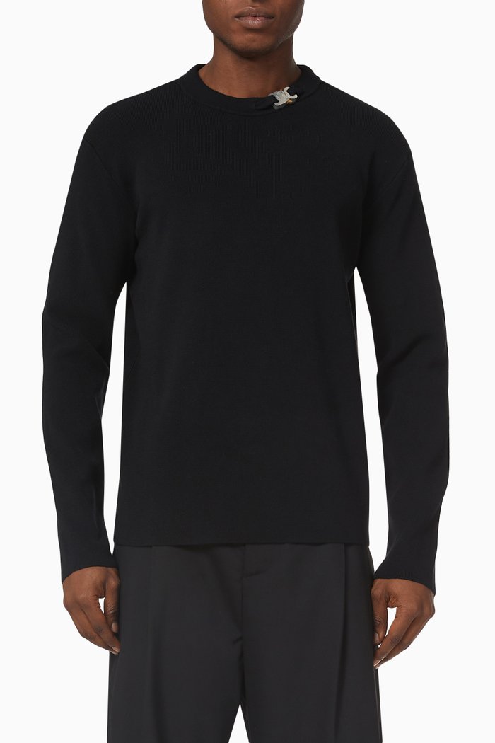 

Buckle Sweater in Viscose Blend, Black