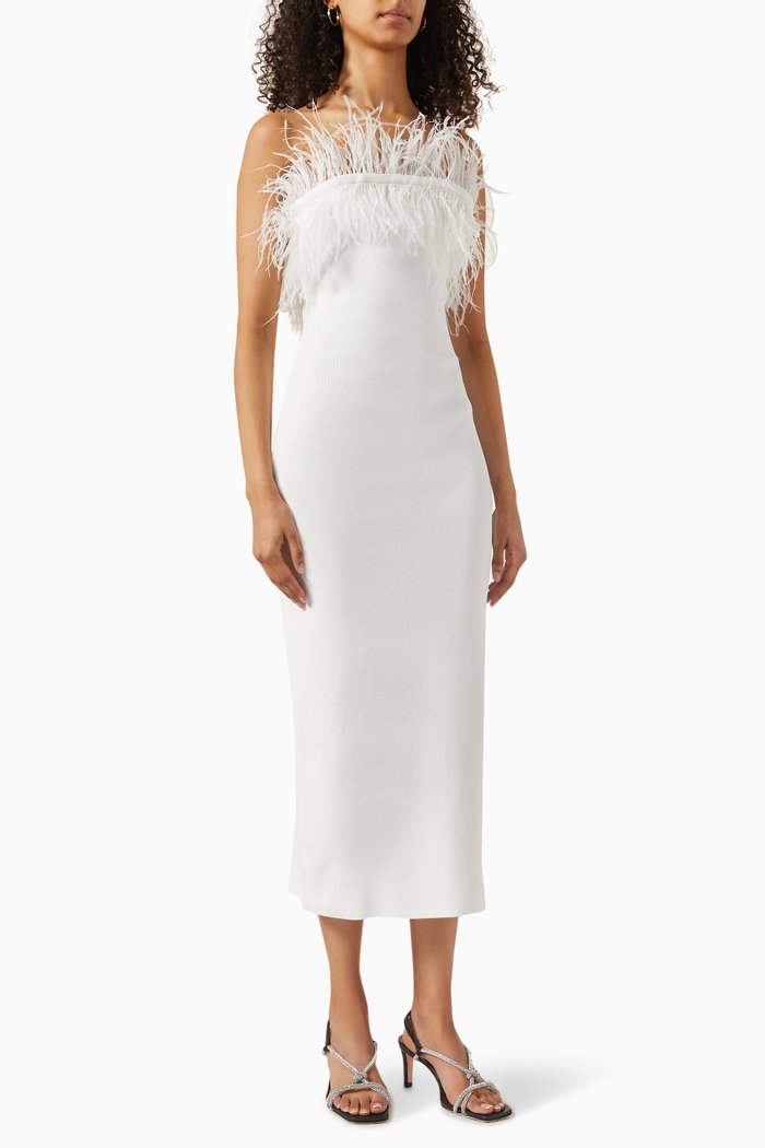 

Nellie Midi Dress in Knit, White