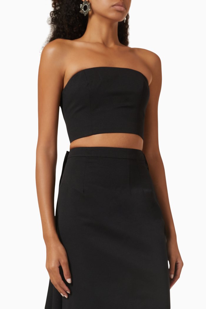 

Nyla Crop Top in Cotton, Black
