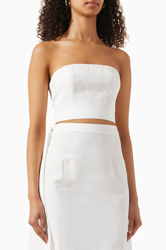 

Nyla Crop Top in Cotton, White