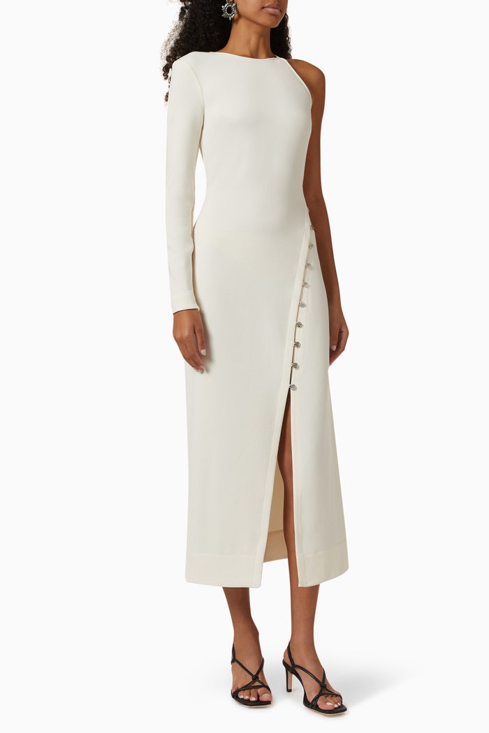 

Zhuri Tunic Midi Dress in Crepe, Neutral