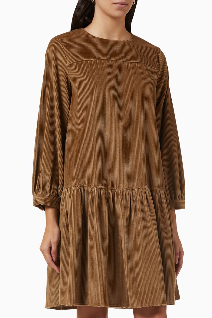 

Pancone Dress in Corduroy, Brown