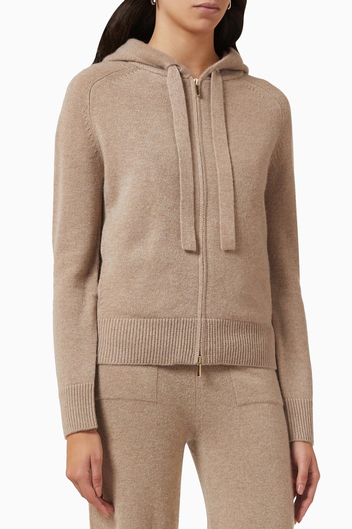 

Uberta Zip Hoodie in Wool-knit, Neutral