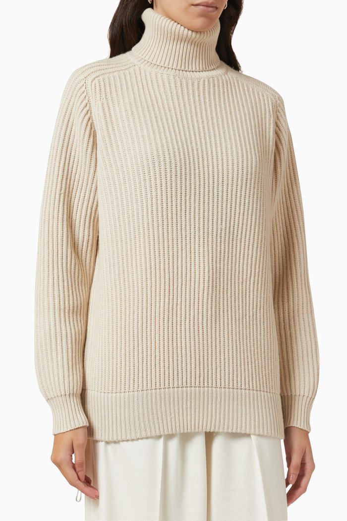 

Palpiti Turtleneck Sweater in Wool-knit, Neutral