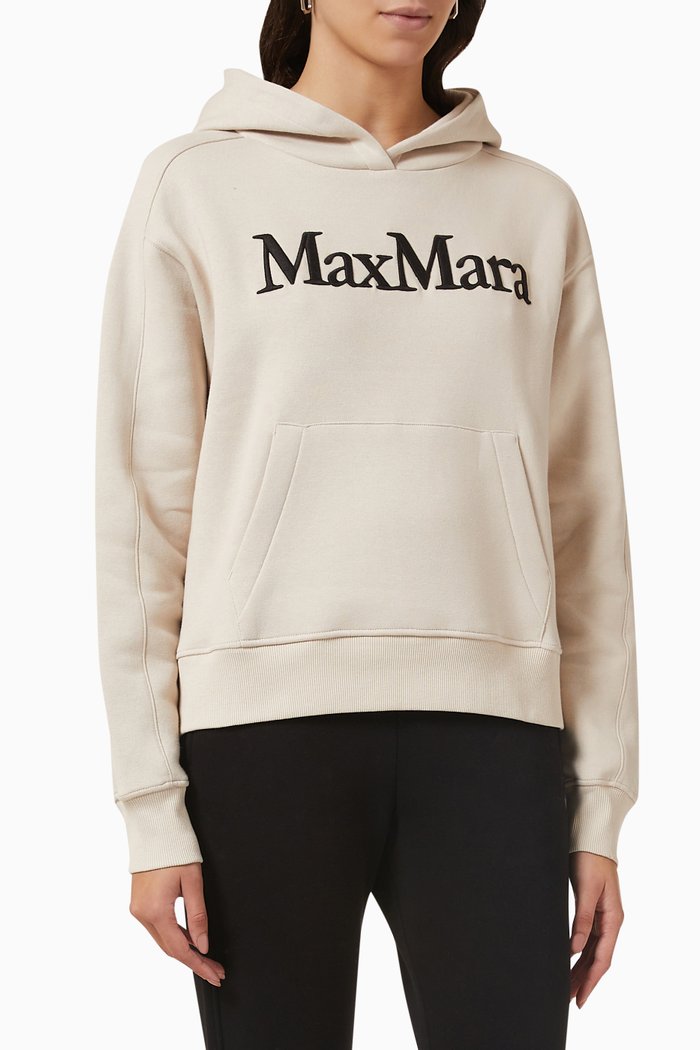 

Dandy Embroidered-logo Hoodie in Cotton, Neutral