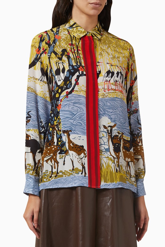 

Tallone Shirt in Crepe de Chine, Multicolour