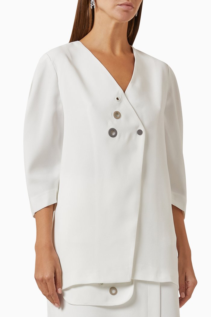 

Embellished Top in Crepe, White