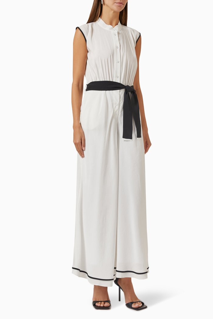 

Belted Jumpsuit in Modal Blend, White