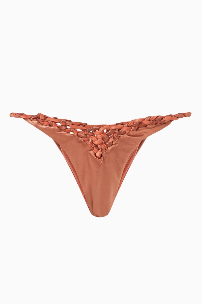 

Braided Bikini Briefs, Brown