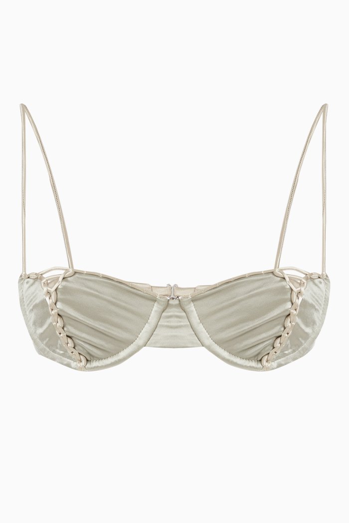 Reversible Bikini Top, Silver