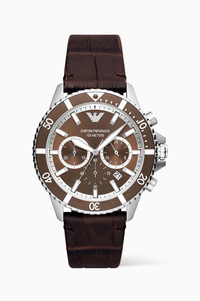 

Diver Chronograph Watch, 43mm, Brown