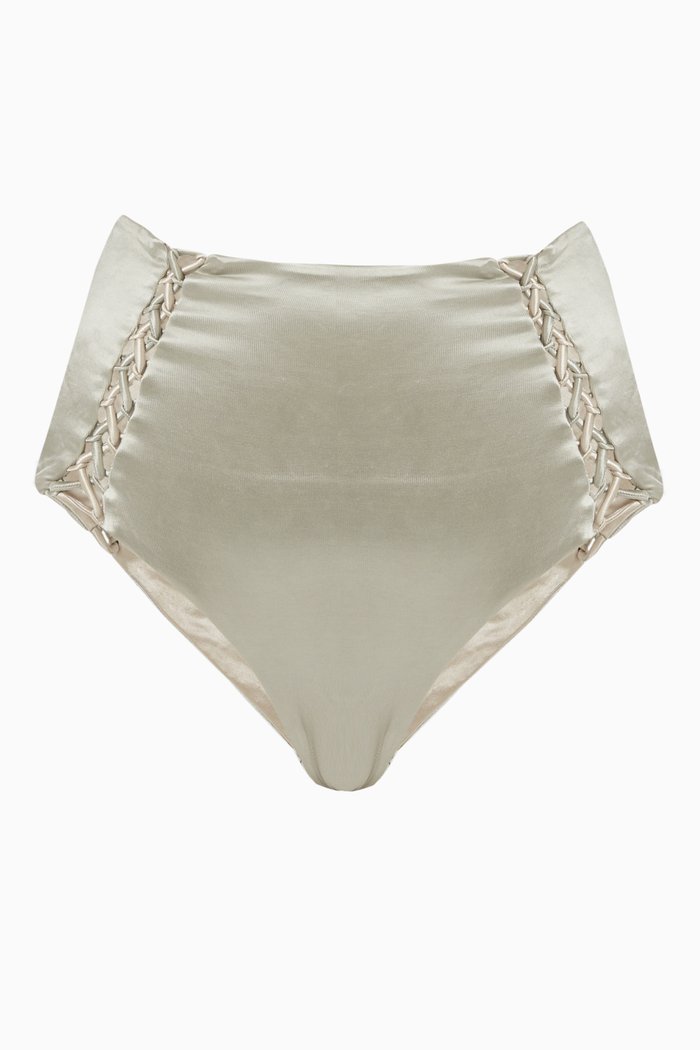 

Cableknot Reversible High-waist Bikini Briefs, Silver
