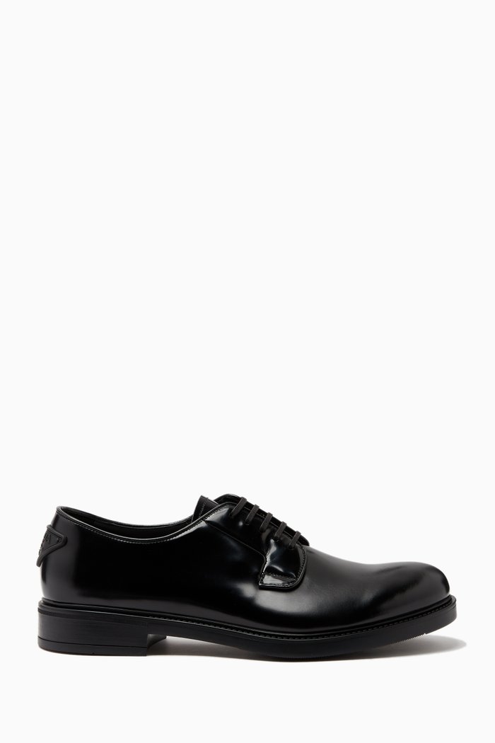 

Formal Lace-up Shoes in Brushed Leather, Black