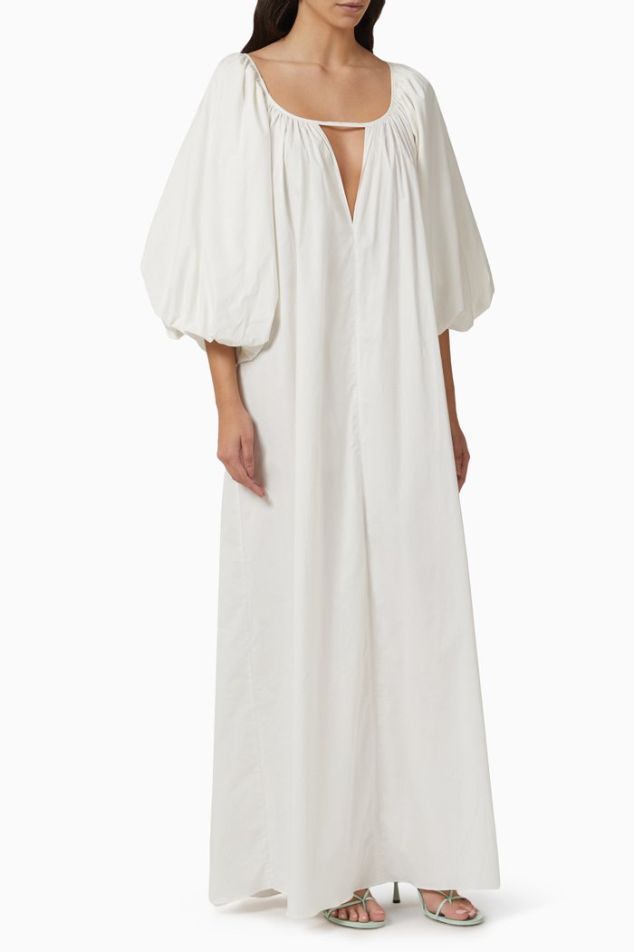 

Effortless Chic Maxi Dress in Cotton, Neutral
