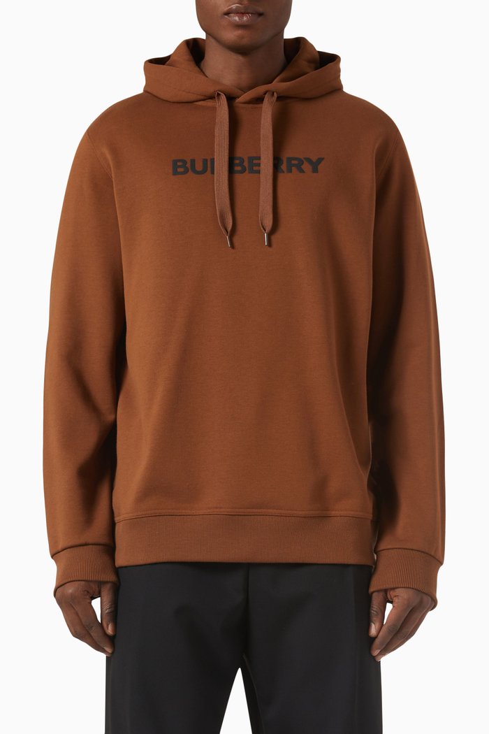 

Ansdell Logo Hoodie in Cotton, Brown