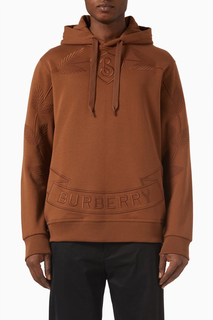 

Haggerston Crest Hoodie in Cotton-fleece, Brown