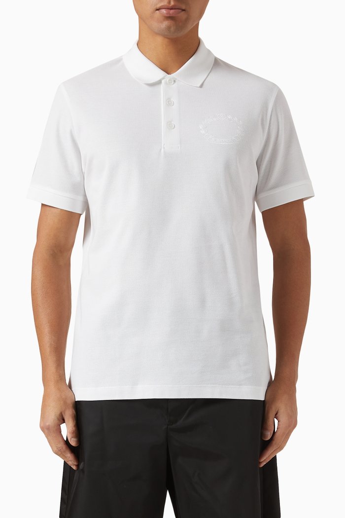 

Walworth Crest Polo Shirt in Cotton, White