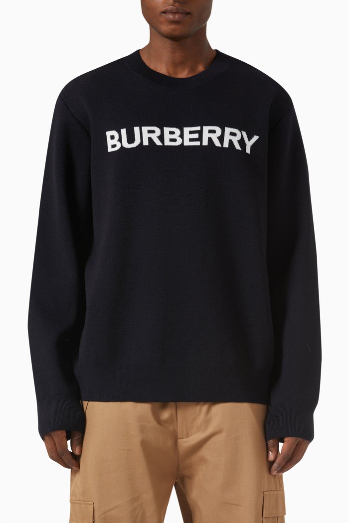 

Fennel Logo Sweater in Wool, Black