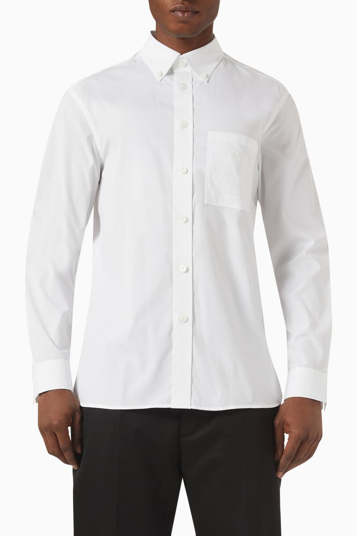 

Chapling Embroidered-logo Shirt in Cotton-poplin, White