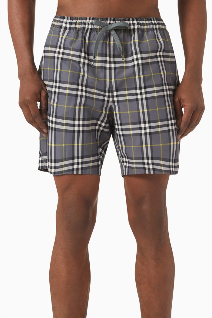 

Martin Check Swim Shorts, Grey
