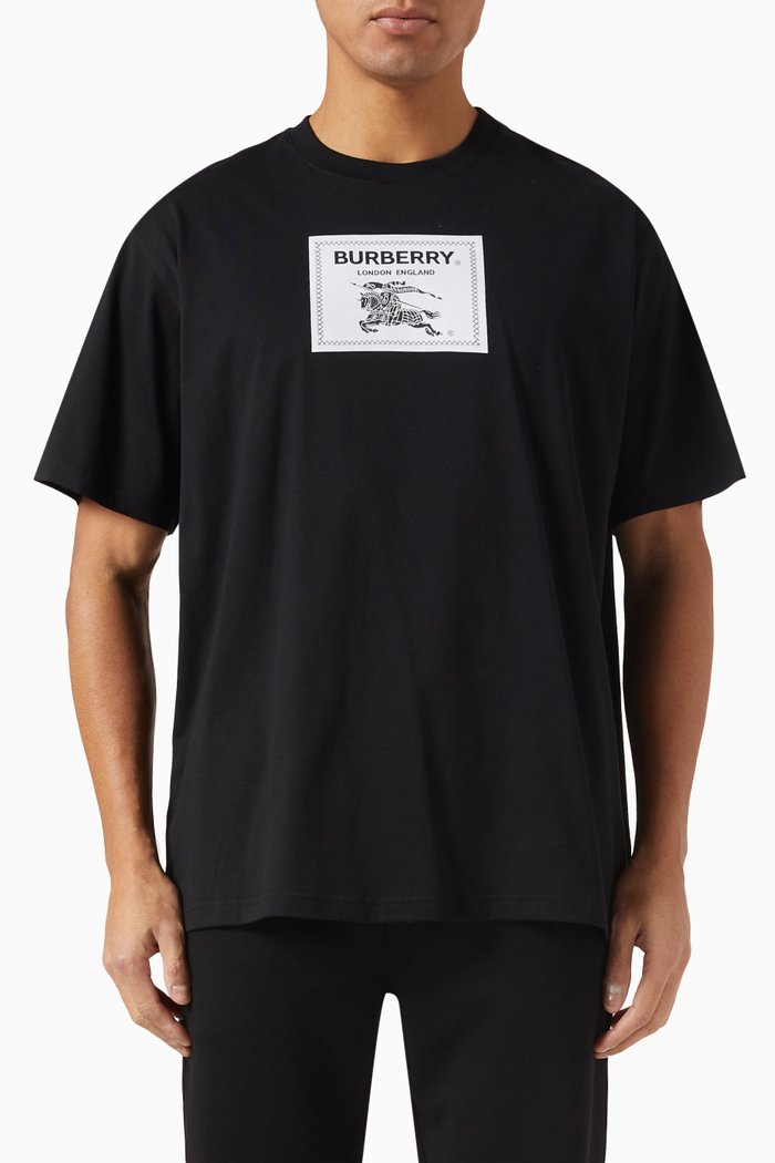 

Roundwood Label T-shirt in Cotton Jersey, Black