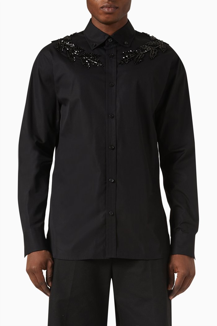 

Featherwood Crystal Shirt in Cotton-poplin, Black