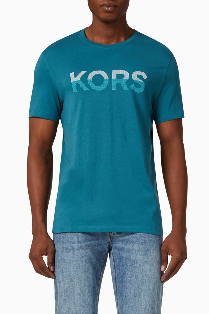 

Micro Dot Kors Logo T-shirt in Cotton, Blue