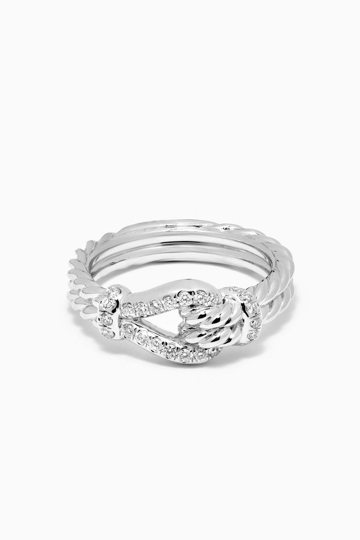 

Thoroughbred Loop Ring with Pavé Diamonds in Sterling Silver
