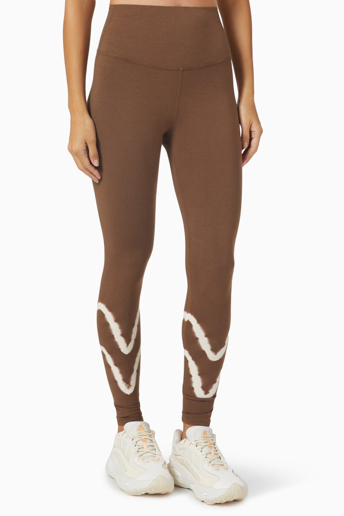

Sunset High-waist Leggings in Stretch-cotton, Brown