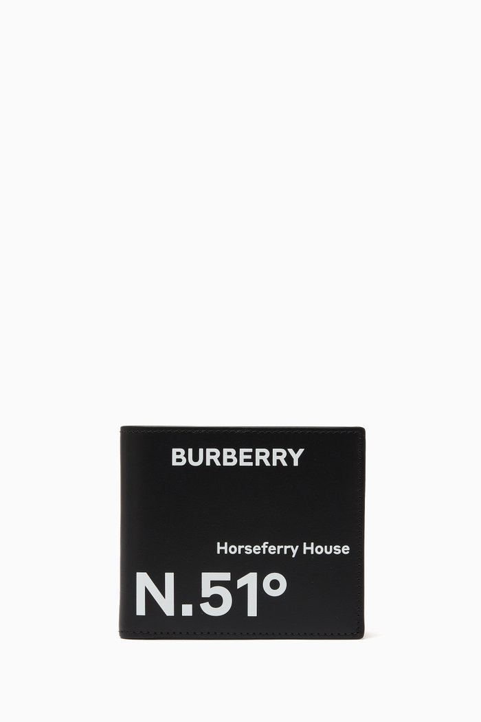 

Coordinates Print Wallet in Leather, Black