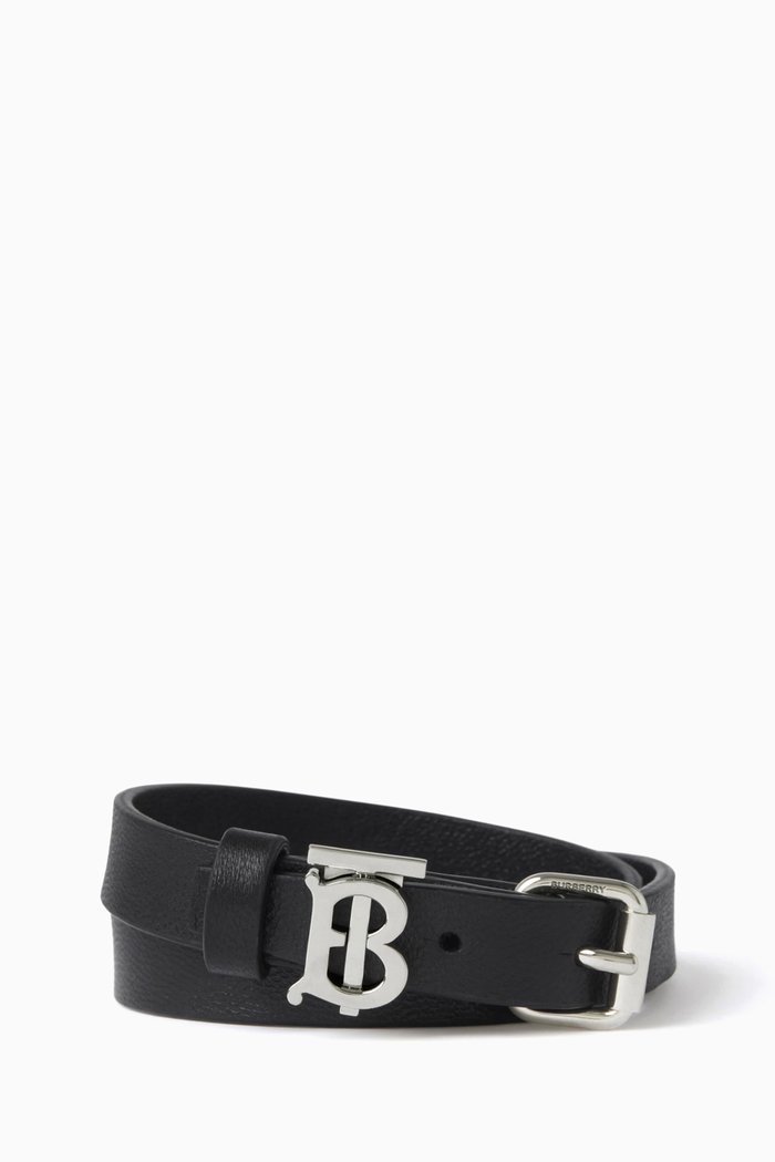 

Monogram Motif Bracelet in Leather, Black